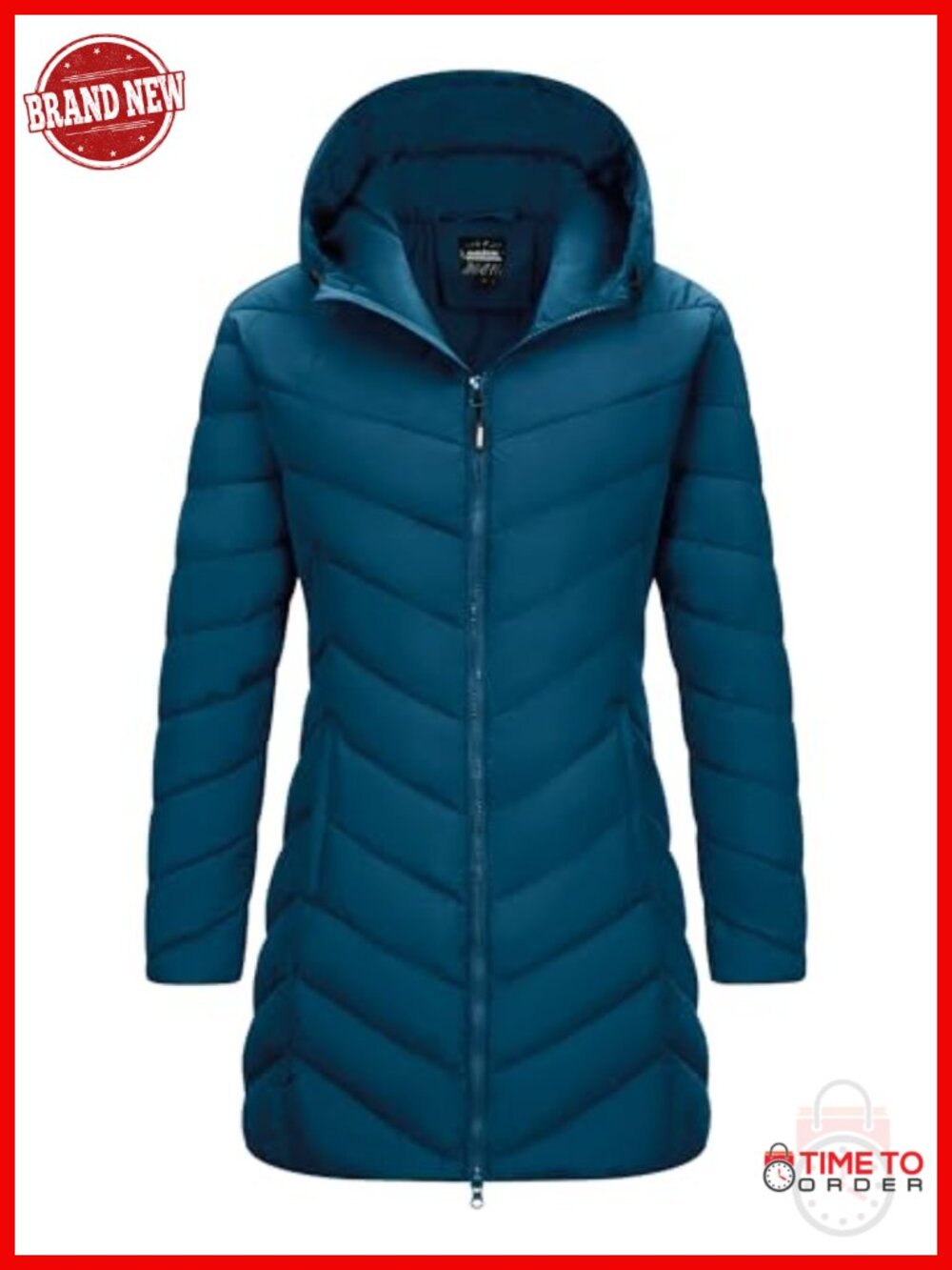 Women's Lightweight Insulated Long Puffer Jacket with Hood